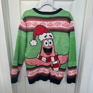 SpongeBob Squarepants Green and Pink Crewneck Sweater